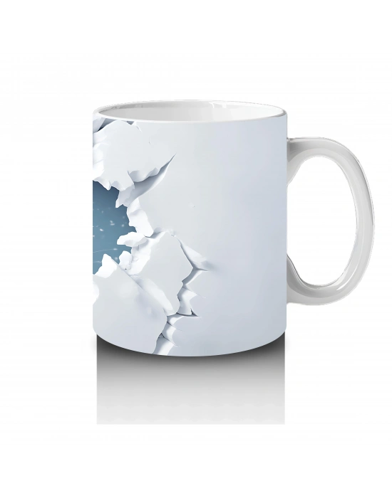 Çatlak Duvar Arasından Bakan Tavşan – Baskılı Kahve Kupası