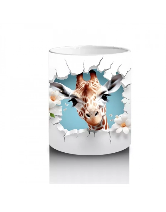 Çatlak Duvarda Beliren Boynuzlu Sevimli Ceylan – Baskılı Kahve Kupası