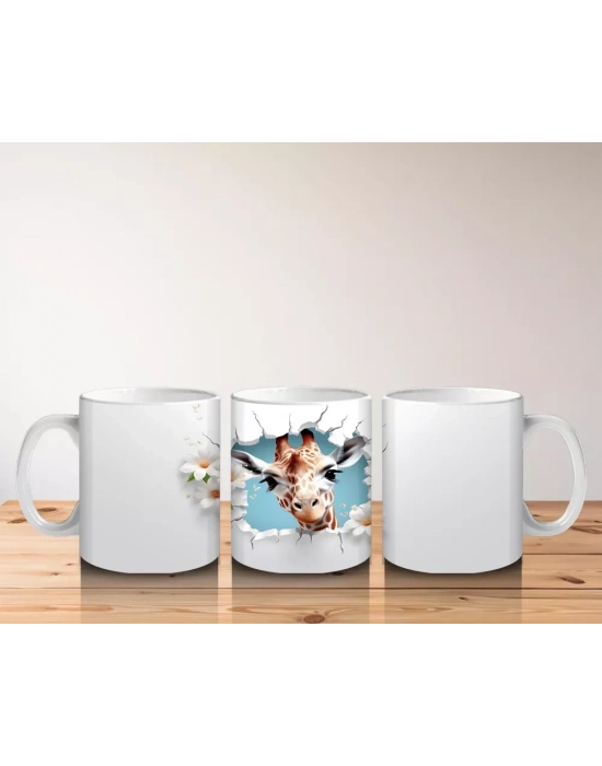 Çatlak Duvarda Beliren Boynuzlu Sevimli Ceylan – Baskılı Kahve Kupası