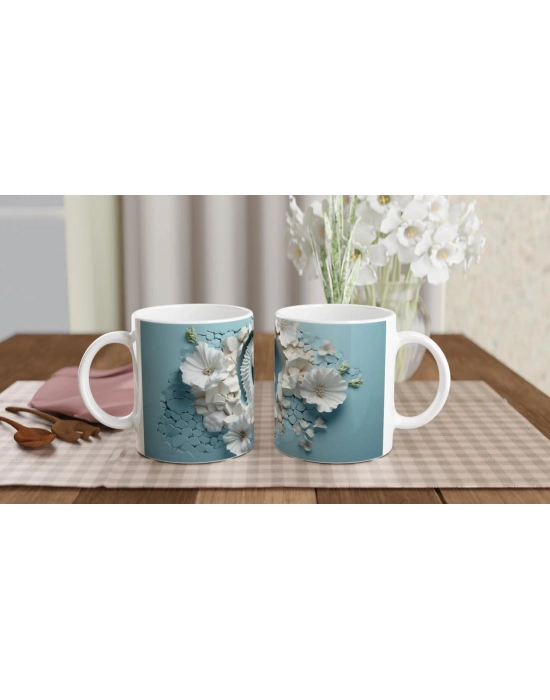 Çatlak Duvardan Bakan Denizatı Temalı Baskılı Kupa Bardak