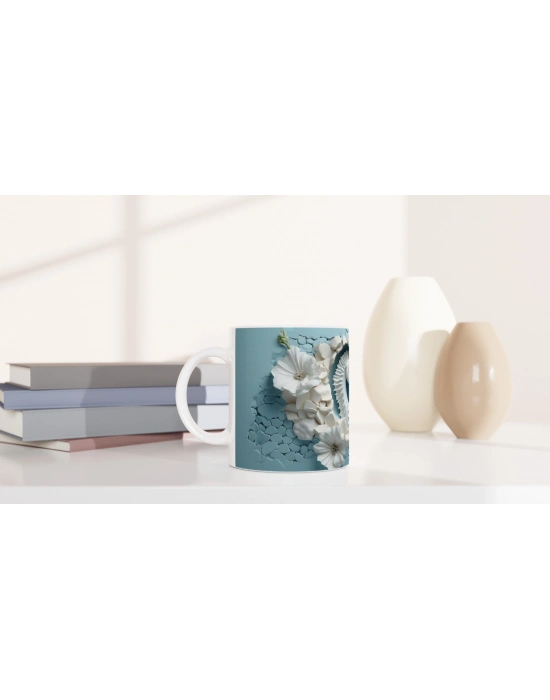 Çatlak Duvardan Bakan Denizatı Temalı Baskılı Kupa Bardak