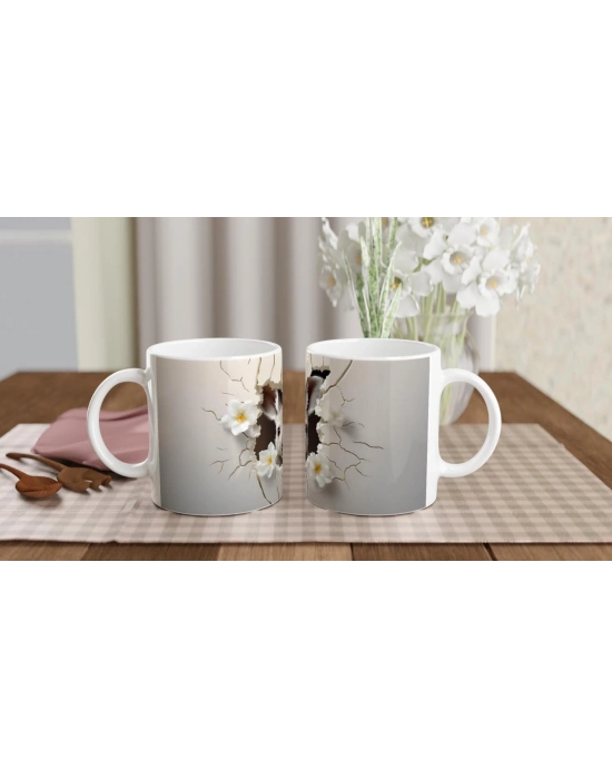 Çatlak Duvardan Bakan Kanguru Temalı Baskılı Kupa Bardak