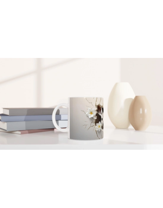 Çatlak Duvardan Bakan Kanguru Temalı Baskılı Kupa Bardak