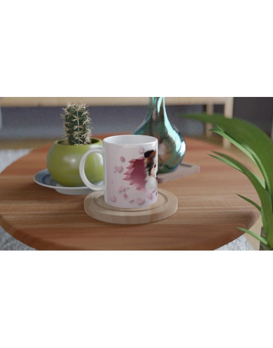 Çatlak Duvardan Bakan Maltese Temalı Baskılı Kupa Bardak