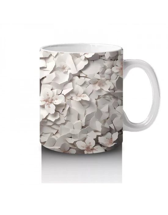 Çatlak Duvardan Bakan Soyut Geyik Figürü – Baskılı Kahve Kupası