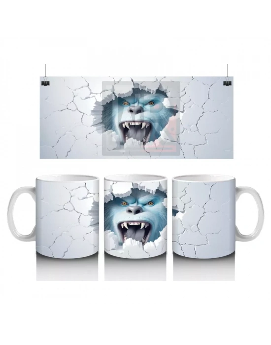 Çatlak Duvardan Bakan Vampir Yüz – Baskılı Kahve Kupası