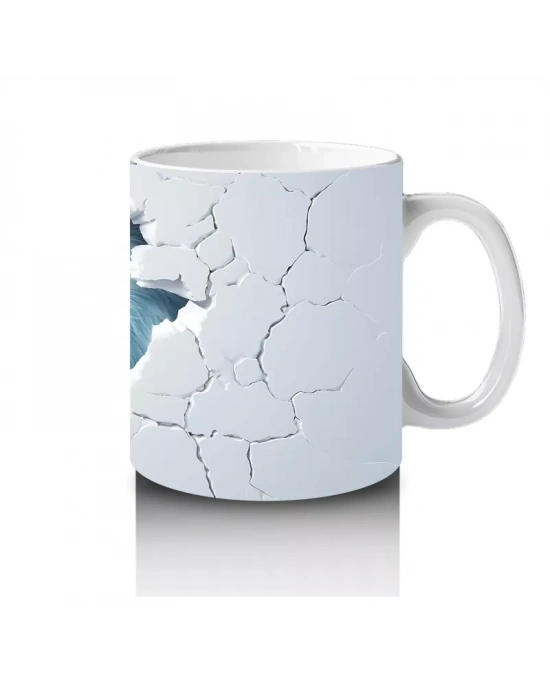 Çatlak Duvardan Bakan Vampir Yüz – Baskılı Kahve Kupası