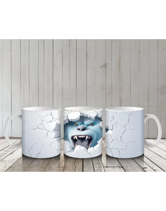 Çatlak Duvardan Bakan Vampir Yüz – Baskılı Kahve Kupası