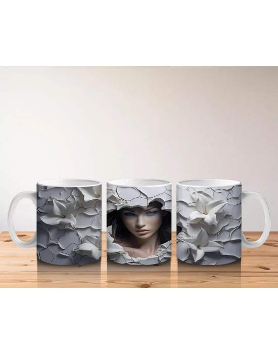 Çatlak Duvarın Ardında Gizemli Kadın – Hediyelik Kahve Kupası