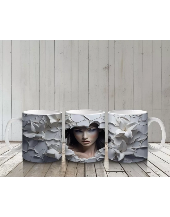 Çatlak Duvarın Ardında Gizemli Kadın – Hediyelik Kahve Kupası