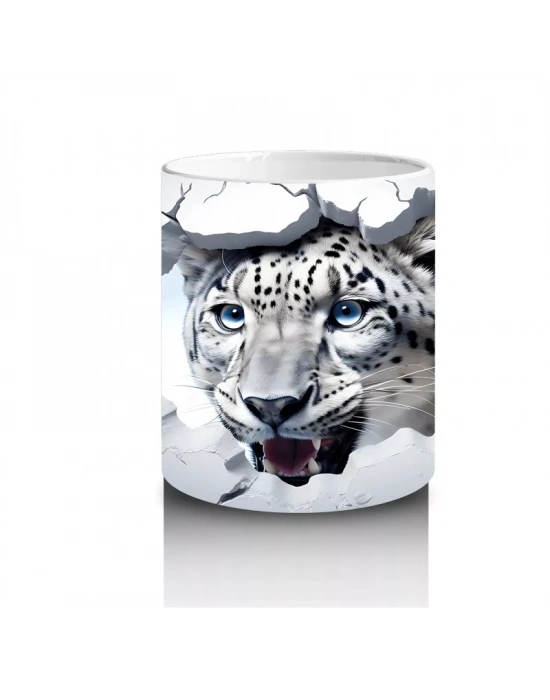 Çatlak Zemin Arasında Kaplan Figürü – Baskılı Kahve Kupası