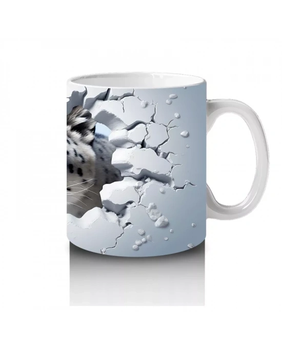 Çatlak Zemin Arasında Kaplan Figürü – Baskılı Kahve Kupası