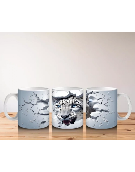 Çatlak Zemin Arasında Kaplan Figürü – Baskılı Kahve Kupası