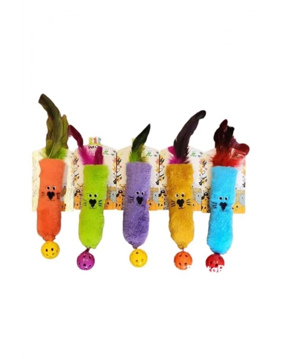 Catnipli Peluş Kedi Köpek Oyuncağı 7 x 23 cm Çeşitli Renklerde