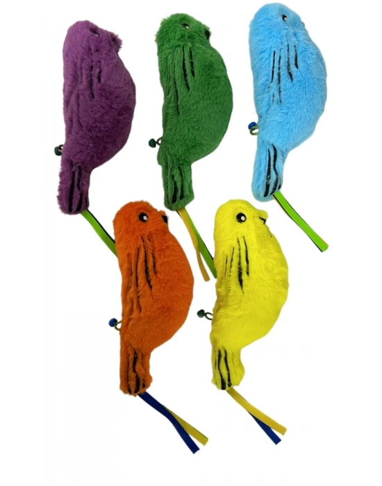 Catnipli Zilli  Peluş Kuş Kedi Köpek  Oyuncağı Çeşitli Renklerde 8 cm x 30 cm