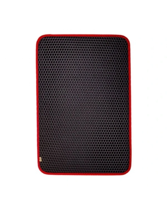 Cattie Altıgen Model Kum Toplayıcı Fonksiyonel Kedi Paspası Large Kırmızı 50x75 Cm