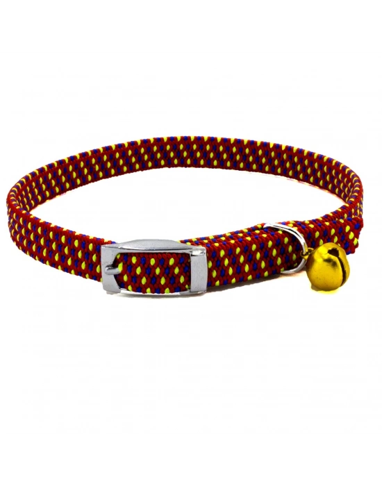 Cattie Ayarlanabilir Elastik Kedi Boyun Tasması 1 cm x 30 cm Kırmızı