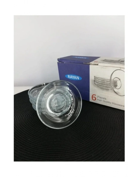 Çay Tabağı 6lı Underline Cam Royaleks-RYG3009