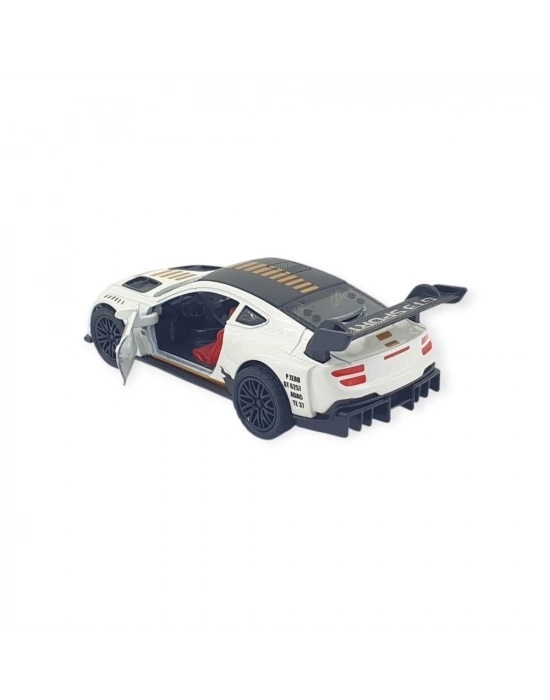 Çek Bırak Araba Metal - 3672C - Beyaz - Sarı