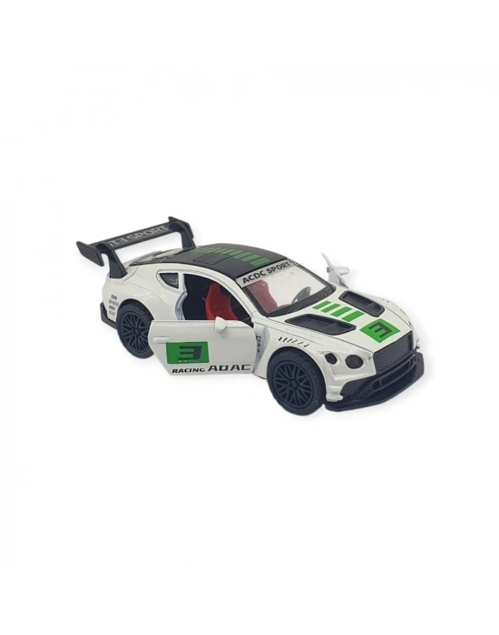 Çek Bırak Araba Metal - 3672C - Beyaz -Yeşil