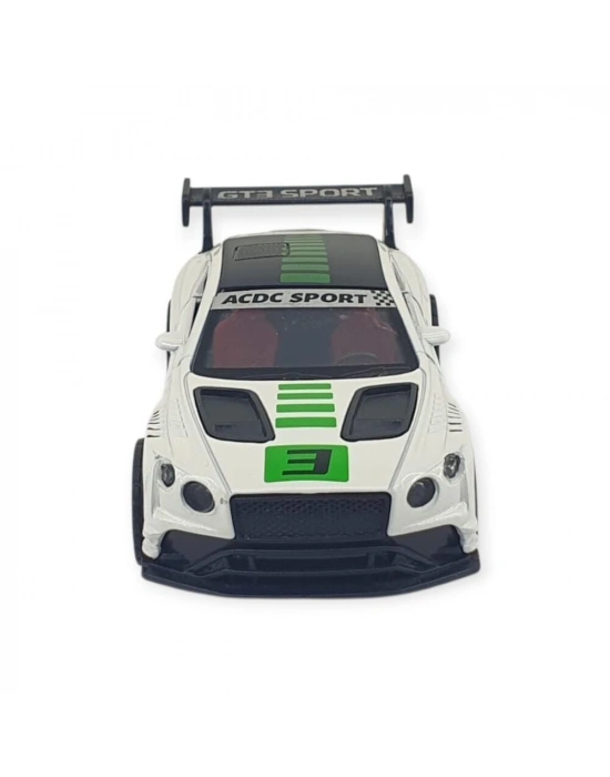 Çek Bırak Araba Metal - 3672C - Beyaz -Yeşil