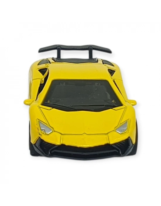 Çek Bırak Metal Küçük Arabalar 8 cm - 6411A-21 - Sarı