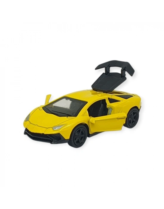 Çek Bırak Metal Küçük Arabalar 8 cm - 6411A-21 - Sarı