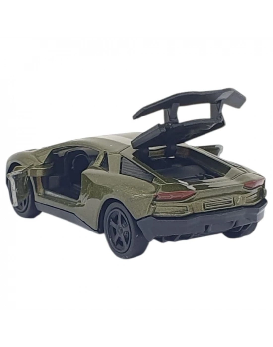 Çek Bırak Metal Küçük Arabalar 8 cm - 6411A - Haki