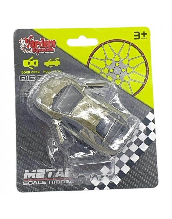 Çek Bırak Metal Küçük Arabalar 8 cm - 6411A - Haki