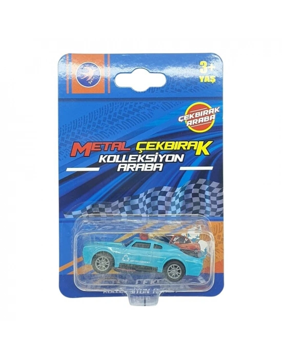 Çek Bırak Metal Küçük Arabalar 8 cm - SH40031 - Açık Mavi