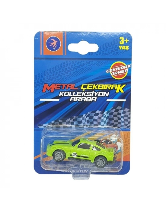 Çek Bırak Metal Küçük Arabalar 8 cm - SH40031 - Açık Yeşil