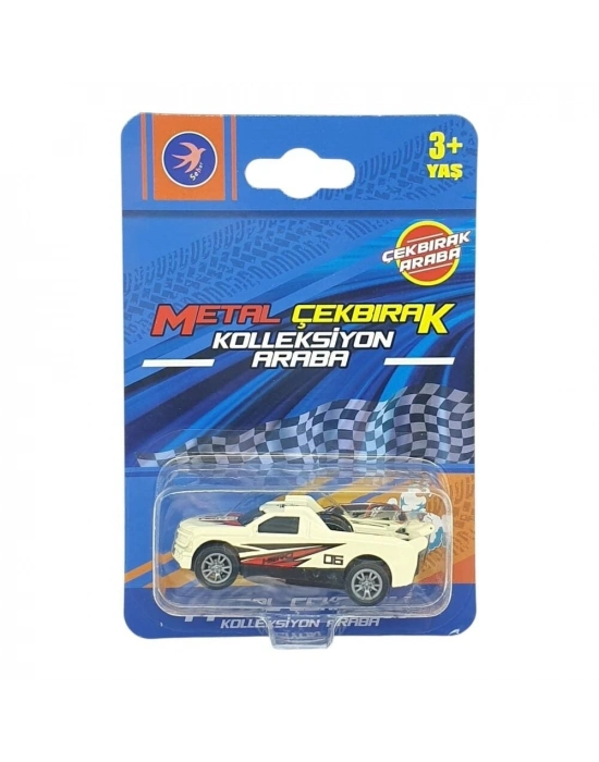 Çek Bırak Metal Küçük Arabalar 8 cm - SH40031 - Bej