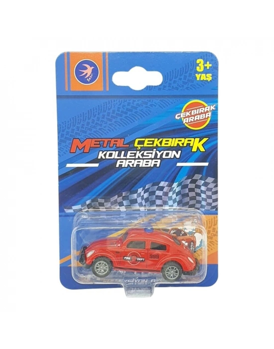 Çek Bırak Metal Küçük Arabalar 8 cm - SH40031 - İtfaiye Vosvos