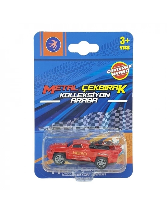 Çek Bırak Metal Küçük Arabalar 8 cm - SH40031 - Kırmızı Pick-Up