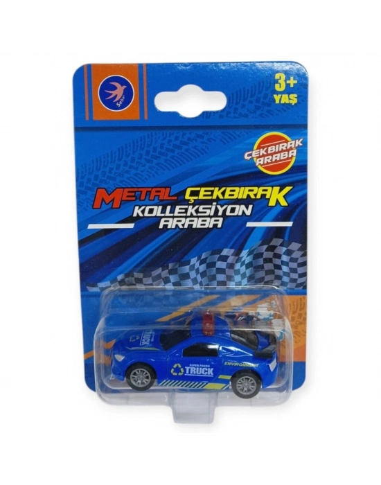 Çek Bırak Metal Küçük Arabalar 8 cm - SH40031 - Mavi