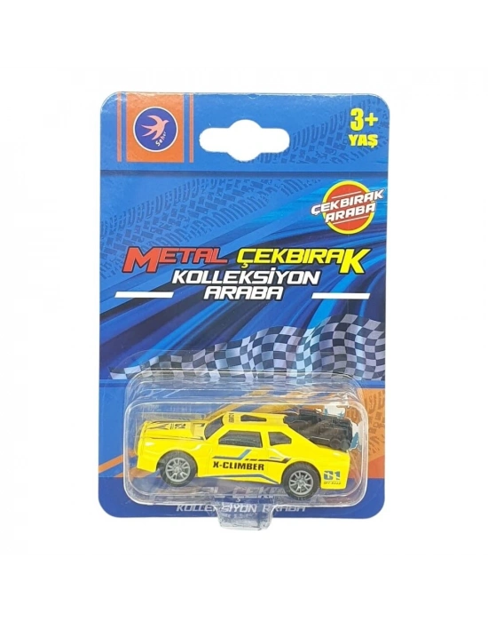 Çek Bırak Metal Küçük Arabalar 8 cm - SH40031 - Sarı