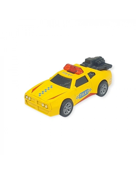 Çek Bırak Metal Küçük Arabalar 8 cm - SH40031 - Sarı Taxi