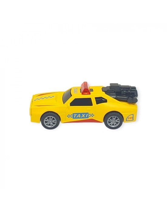 Çek Bırak Metal Küçük Arabalar 8 cm - SH40031 - Sarı Taxi
