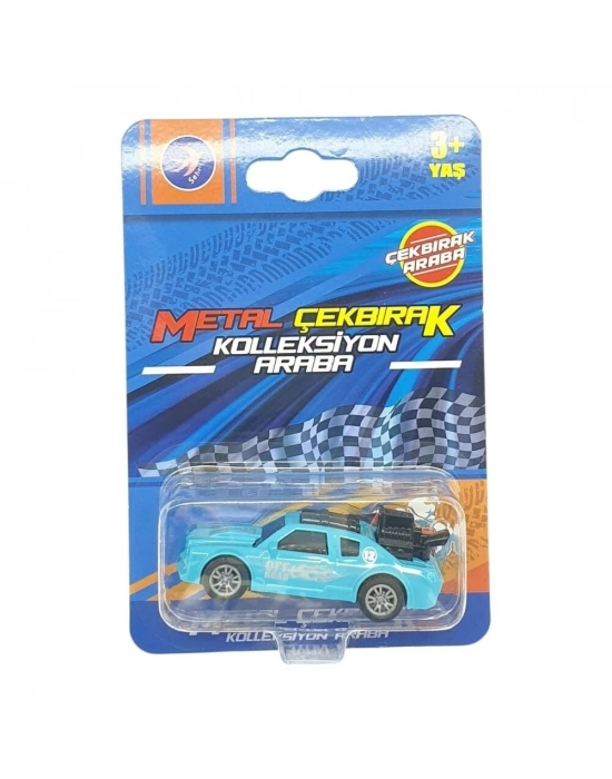 Çek Bırak Metal Küçük Arabalar 8 cm - SH40031 - Turkuaz