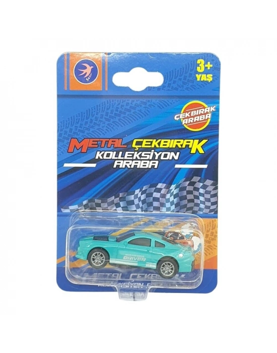 Çek Bırak Metal Küçük Arabalar 8 cm - SH40031 - Turkuaz Need For Speed