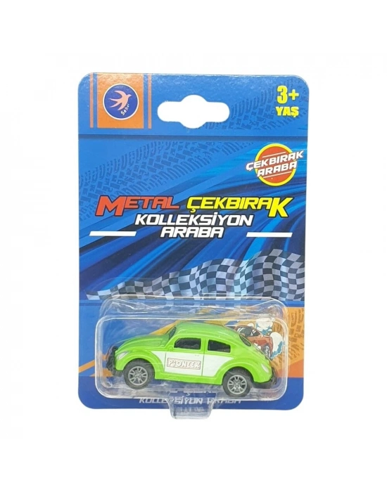 Çek Bırak Metal Küçük Arabalar 8 cm - SH40031 - Yeşil Vosvos