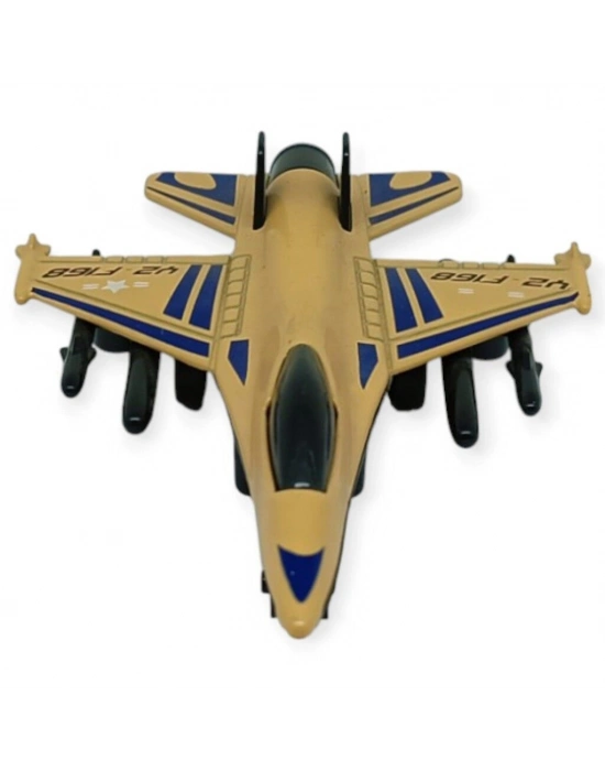 Çek Bırak Metal Mini Savaş Uçağı 10 cm - Kahverengi