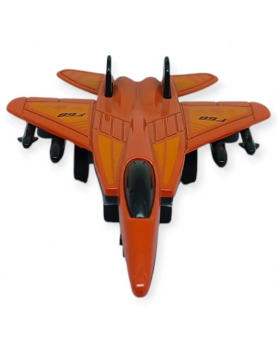 Çek Bırak Metal Mini Savaş Uçağı 10 cm - Kırmızı