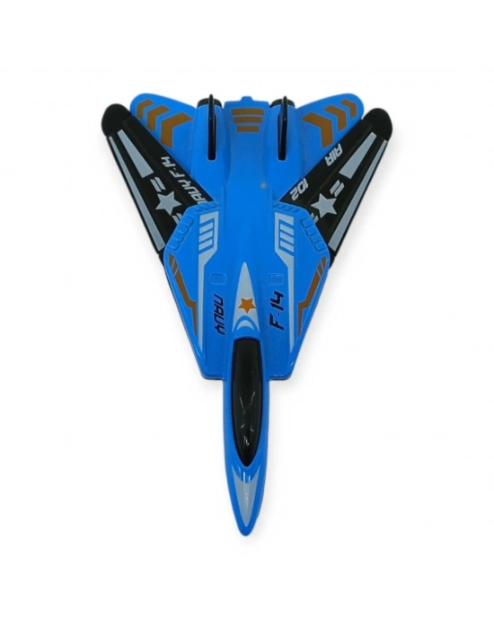 Çek Bırak Metal Mini Savaş Uçağı 10 cm - Mavi