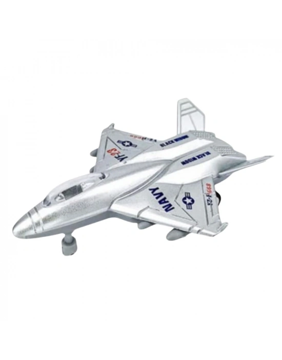 Çek Bırak Mini Metal Uçak - Gri