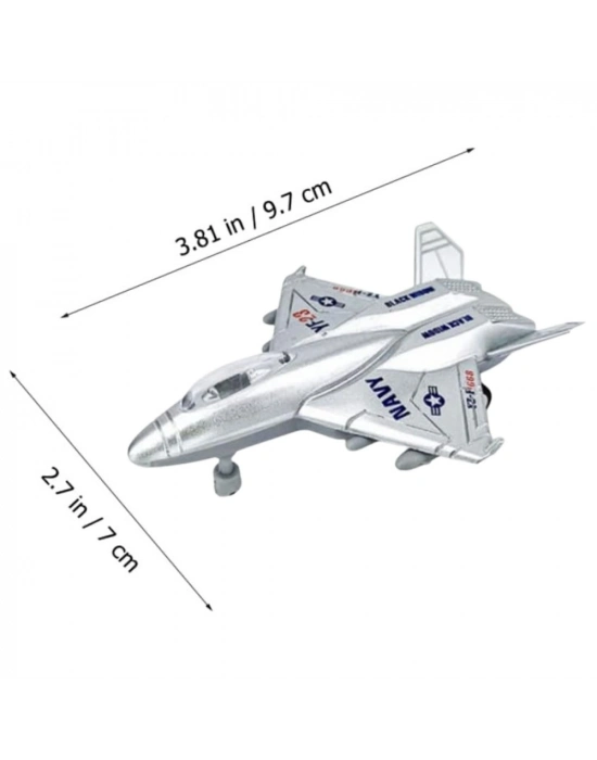 Çek Bırak Mini Metal Uçak - Gri