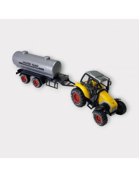 Çek Bırak Römorklu Traktör 25Cm - Sarı Su tanklı