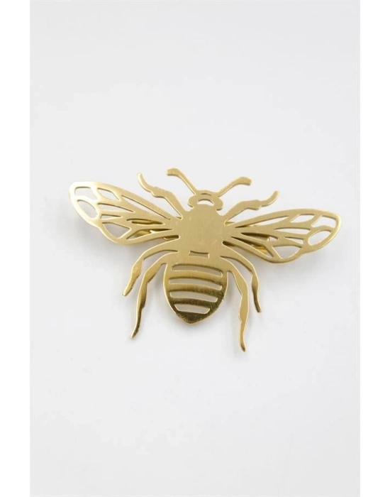 Çelik Arı Broş - Altın