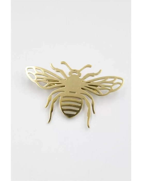Çelik Arı Broş - Altın