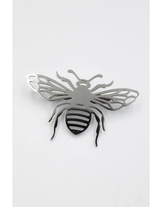 Çelik Arı Broş - Gümüş